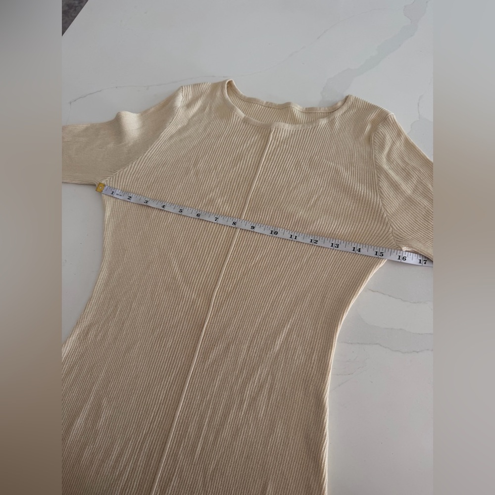 Commense Apricot Layered Ruffled Hem Knit Maxi Dress Sz M NWT - Picture 8 of 10